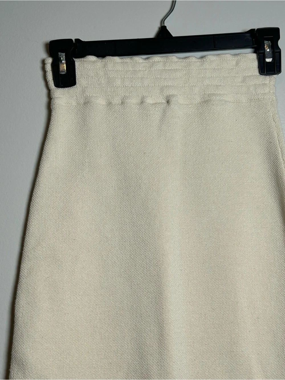 Free people ivory knit Mini Skirt XS pull on cotton blend sweater skirt